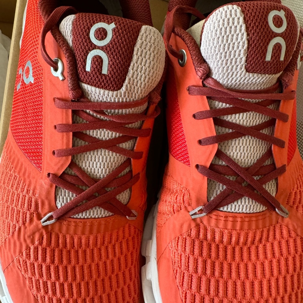On Cloud Flare/Quartz Orange Sneakers